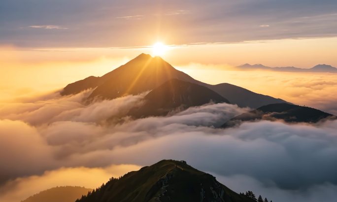 云海之巅迎朝阳