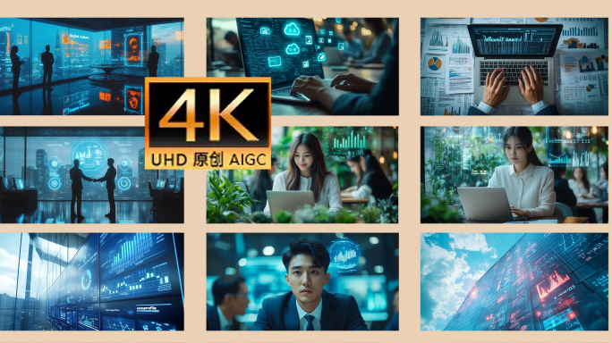职场人士高效办公片头 未来科技办公场景