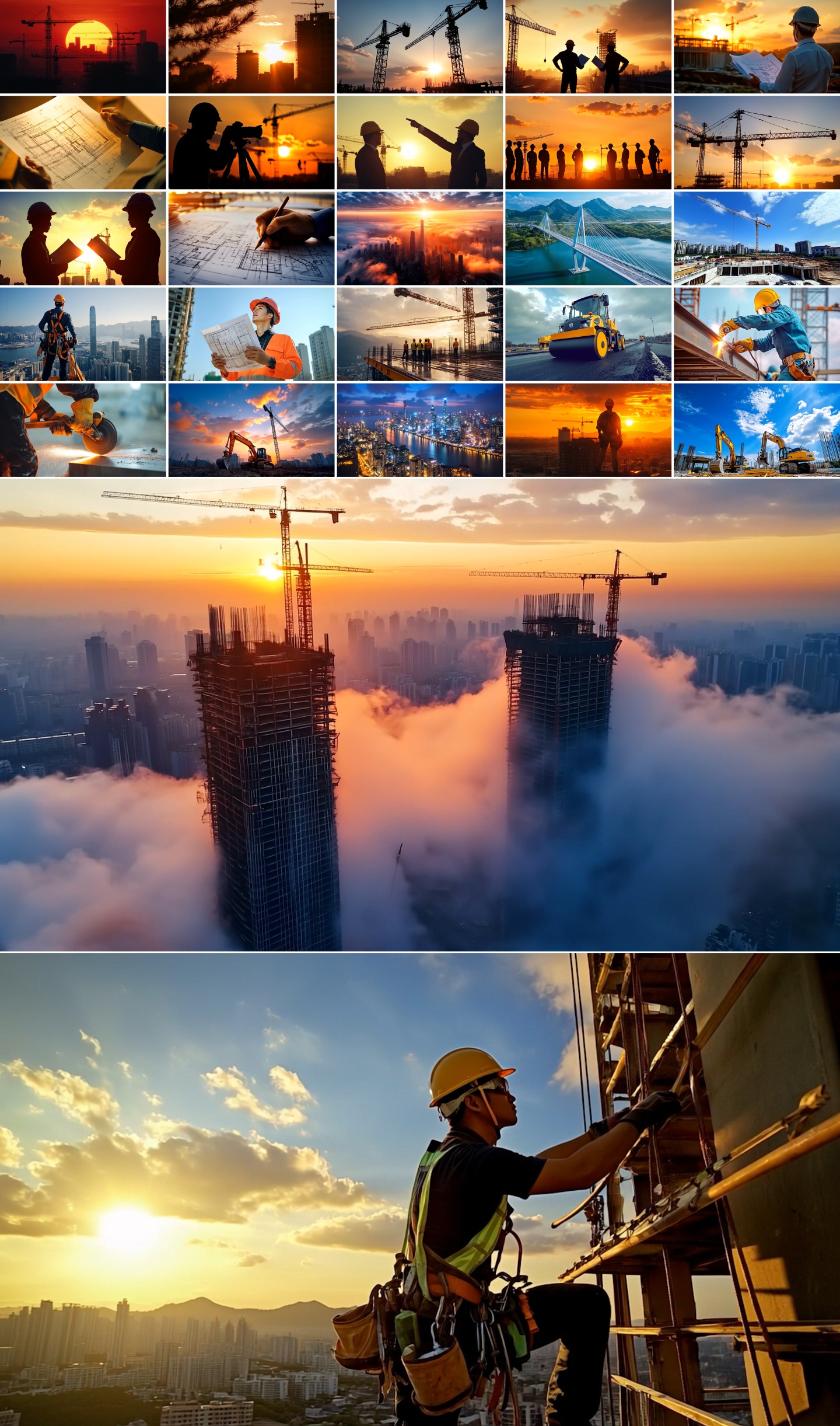 【4K画质】工地延时建筑工人施工建设合集