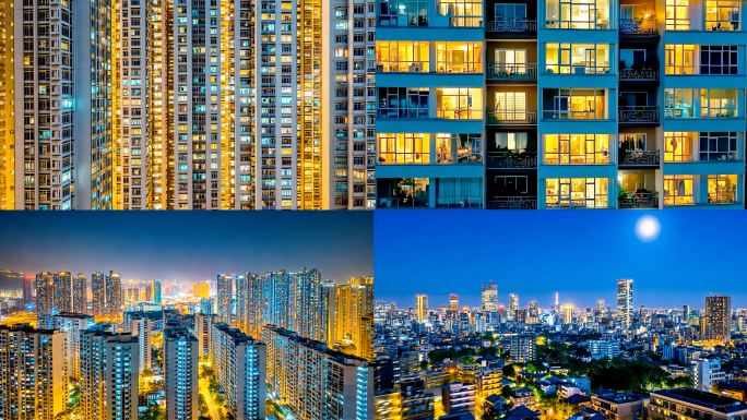 万家灯火小区夜景