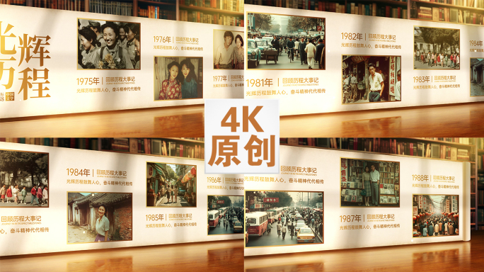 回顾历程大事记时间轴图文展示AE模版