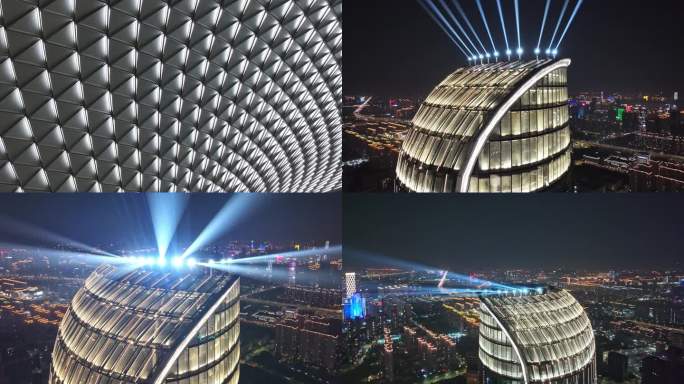 2025杭州市城市景观灯光秀航拍4k素材