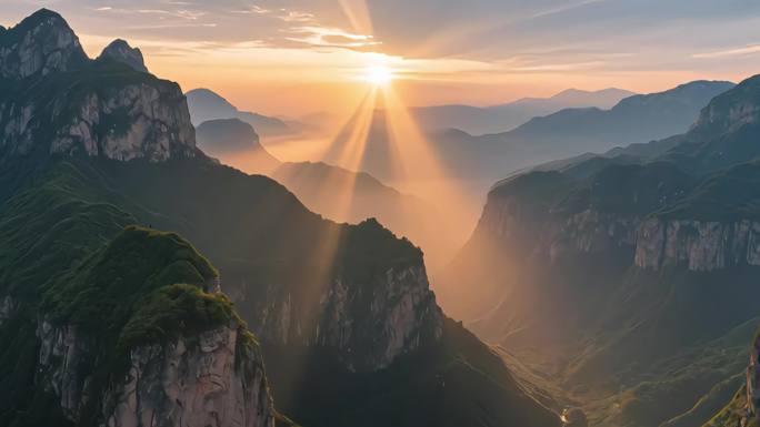 云雾缭绕的山脉  女娲山 太行山视频素材