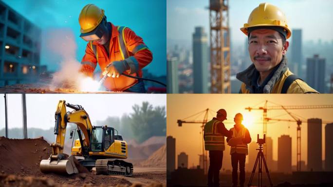 城市建设者辛勤工作