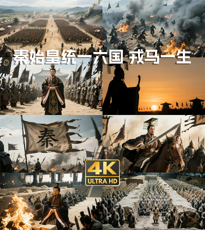 AIGC 秦始皇出征 戎马一生 统一六国