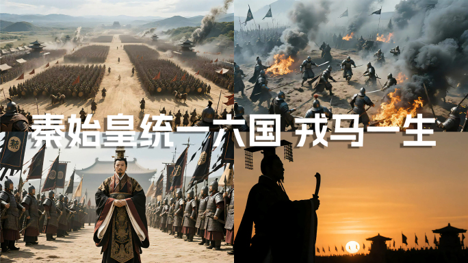 AIGC 秦始皇出征 戎马一生 统一六国