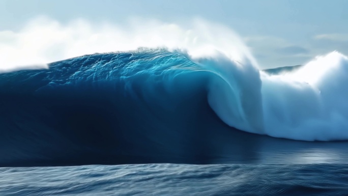 大海海浪翻滚巨浪特写