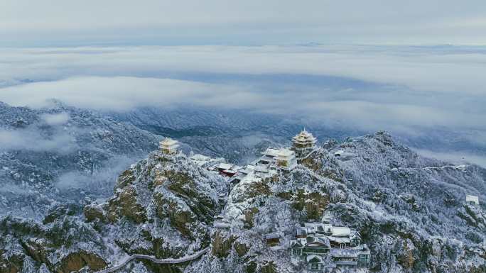 河南洛阳老君山绝美云海雪景日出日落合集