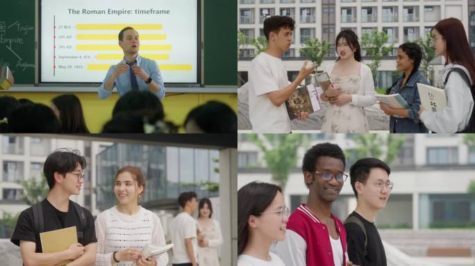 留学生校园生活上课多元文化交流