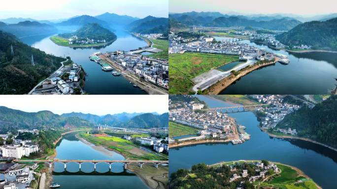 安徽新安江山水画廊歙县航拍