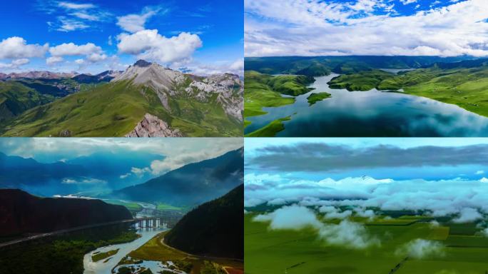 山川河流雪山草原延时
