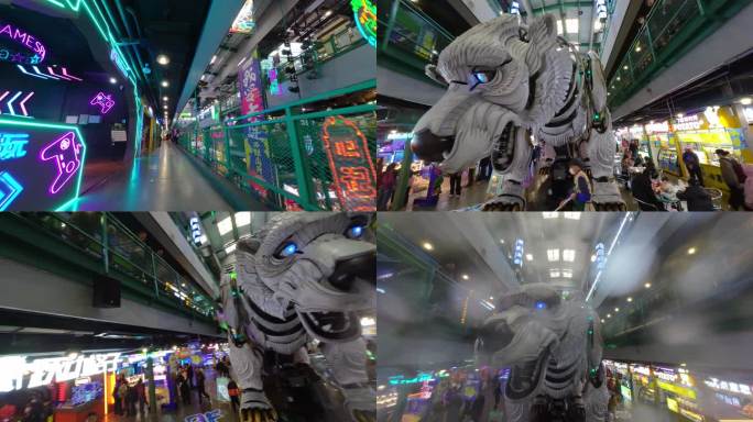 穿越机室内潮流文化聚集地街区电玩动漫文创