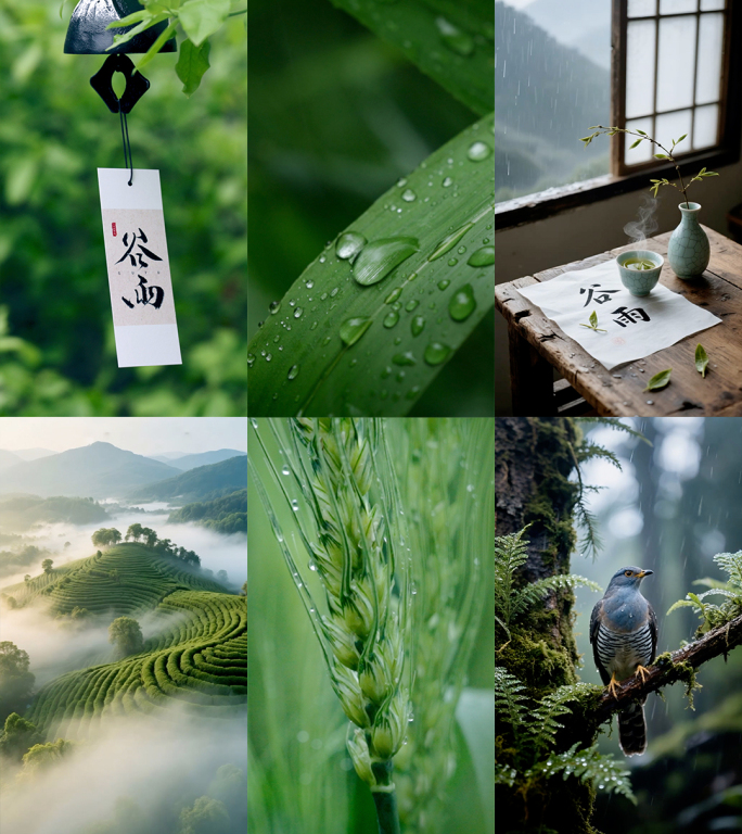 【竖屏】谷雨雨水春雨雨天意境二十四节气
