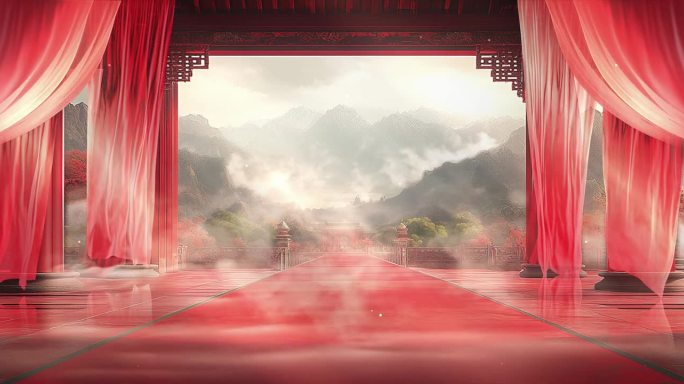 【6K】古代宫殿厅堂戏曲舞台节目背景