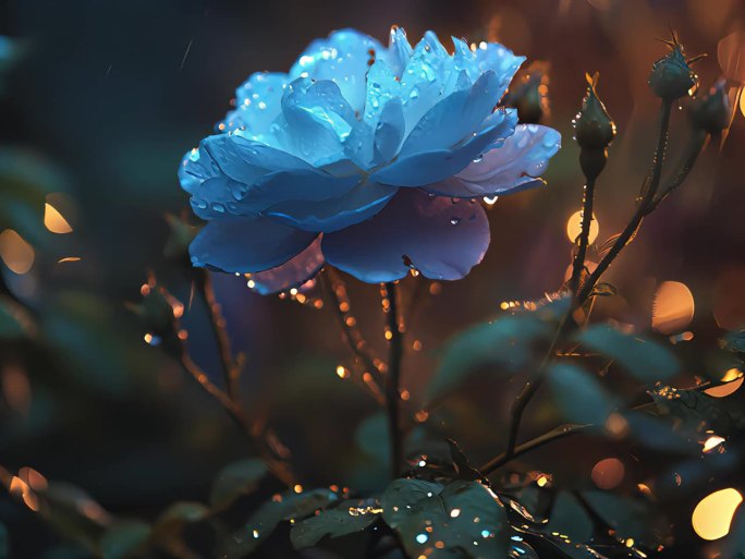 雨滴花瓣唯美绽放