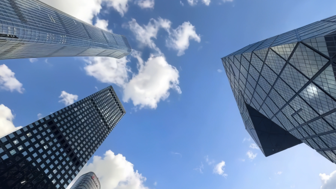 一线城市风光CBD建筑群延时摄影