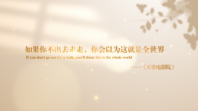 唯美温馨光影文艺金色文字字幕