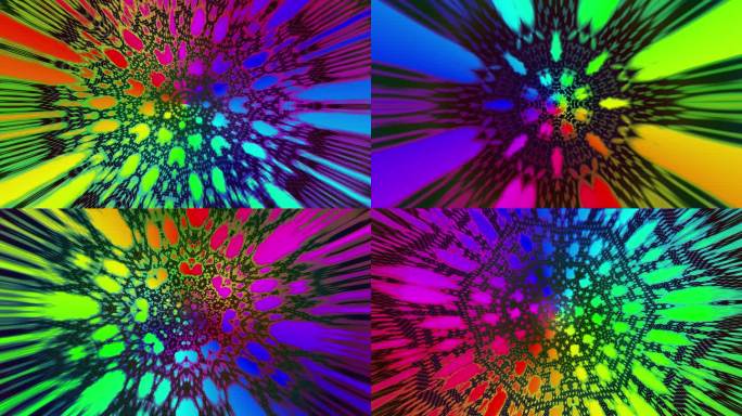 迷幻色彩射线爆炸万花筒般的光影变幻流光溢