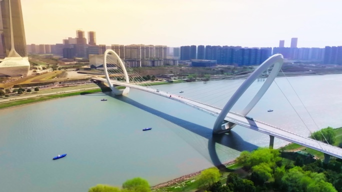 南京河西CBD奥体双子塔地标建邺区航拍