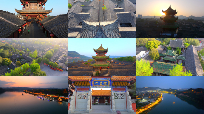 阆中古城航拍日出日落合集