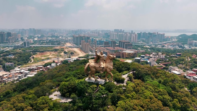 航拍大坪山及泉州城东景象
