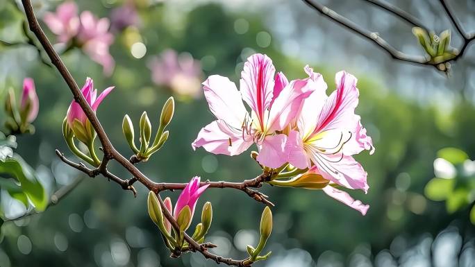 紫荆花盛开的城市春天 柳州市市花
