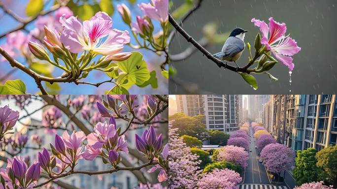 紫荆花盛开的城市春天 柳州市市花