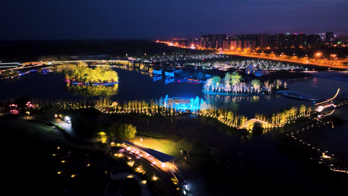 家乡风光乡村夜景夜晚村庄村落温馨灯火