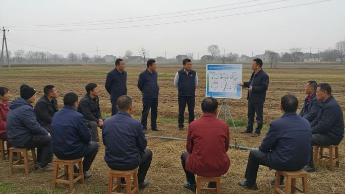 专家在田间帮助农民解决问题乡村振兴