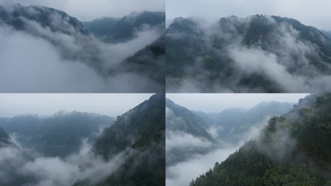 云雾缭绕的山峦
