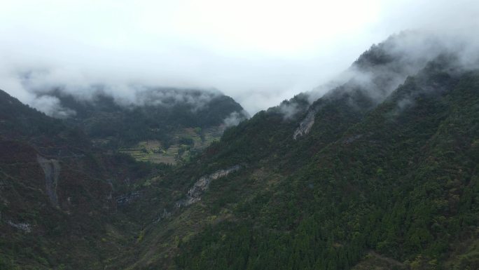 悬崖峭壁上的险峻栈道