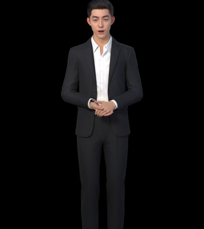 虚拟人商务男士讲解演示 主持人动画