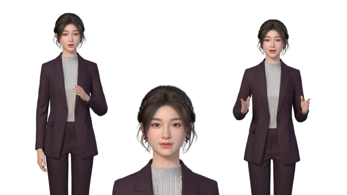 现代女主持人虚拟人 介绍动画