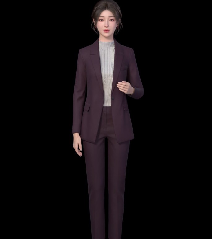 现代女主持人虚拟人 介绍动画