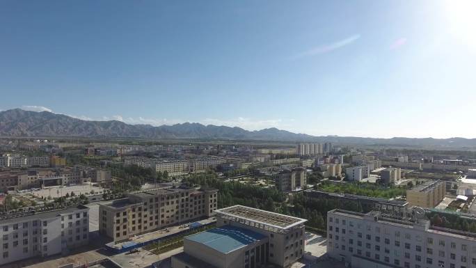 青海省海西州都兰县市区航拍
