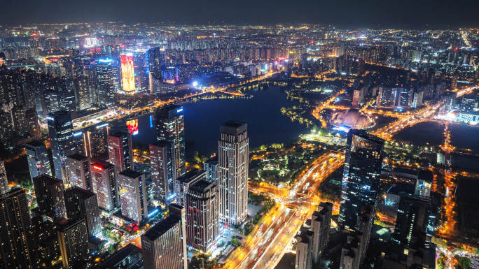 合肥夜景航拍延时