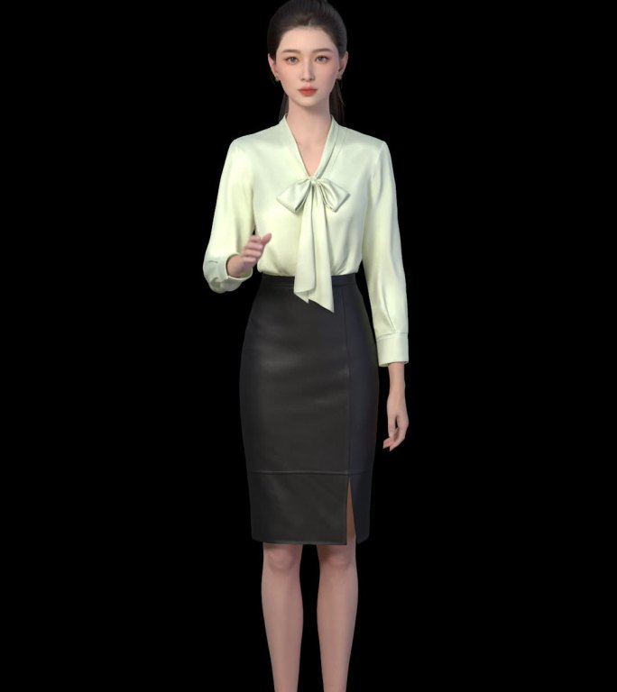 ai数字人知性女性商务主持人介绍讲解动画