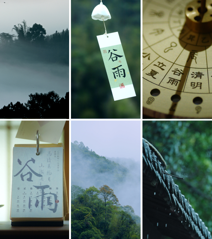 【谷雨竖版】节气自然下雨春茶采茶制茶素材