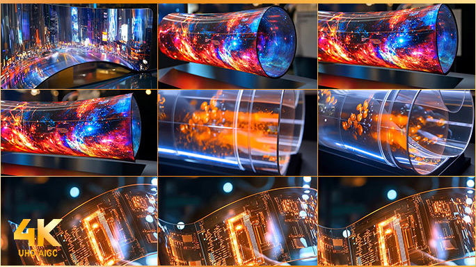 柔性屏幕技术展示OLED未来科技概念演示