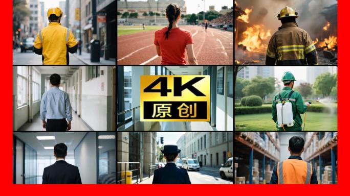 背影劳动者背影五一劳动节各行各业职业工作