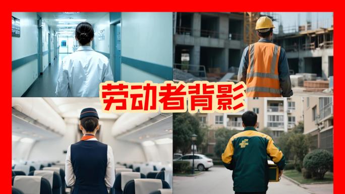 背影劳动者背影五一劳动节各行各业职业工作