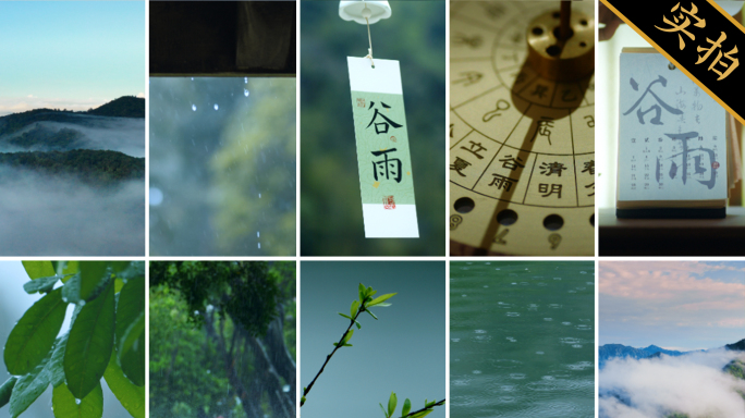 谷雨 竖版 春天下雨航拍山水自然风景视频