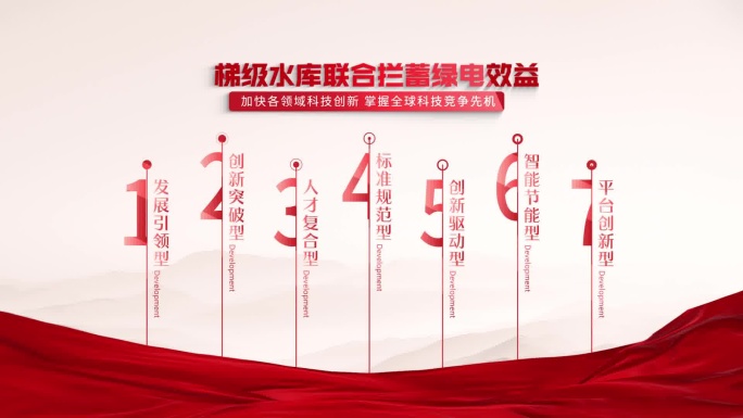 2K红色干净 数字+文字 板块分类