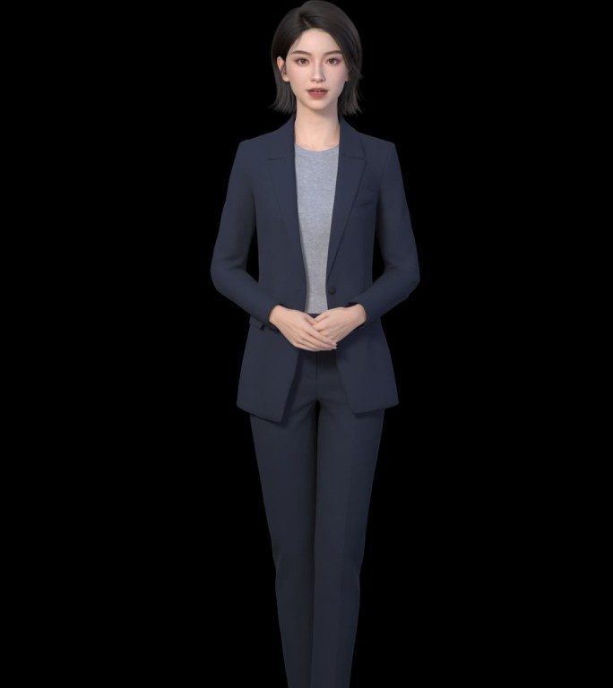 职场女性AI数字人讲解 美女主持人介绍