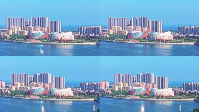 青岛星光岛东方影都大剧院航拍4K