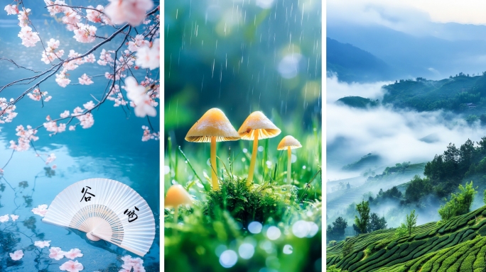 谷雨 谷雨节气 春天 竖屏 竖版
