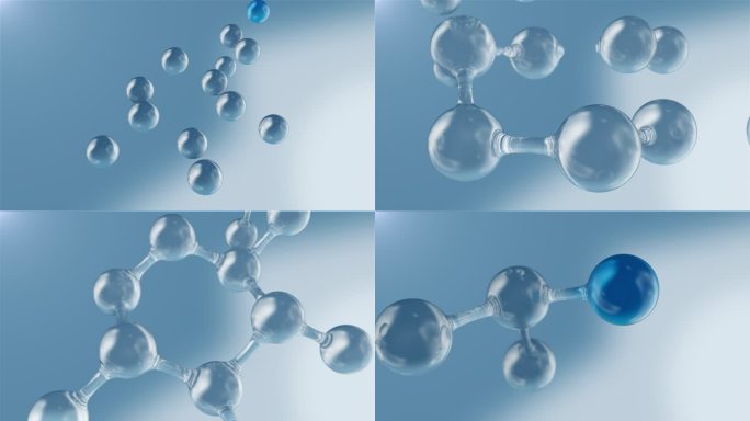 分子结构动态展示组合动画