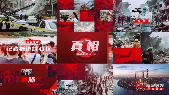 4K红色新闻突发图文片头