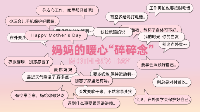 母亲节  妈妈的暖心碎碎念字幕（带通道）
