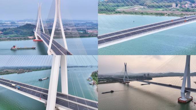 富龙西江特大桥 现代化跨江大桥壮丽景观